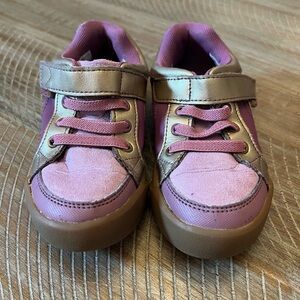 pediped Pink and Gold Sneakers for Kids